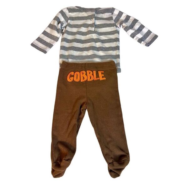 Thanksgiving Infant 0-3M “Daddy’s Little Turkey” 2 Piece Outfit Same Day Shipout - Picture 2 of 11